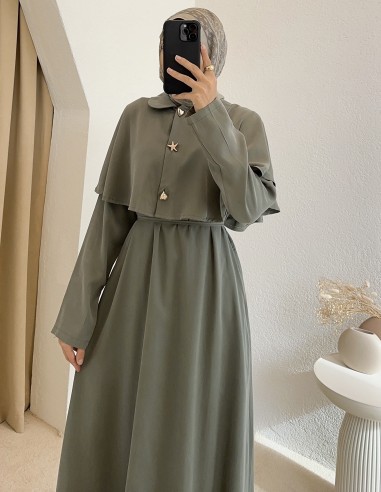 1173 Fiyonk Detay Elbise TAŞ