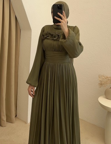 1121 Kemerli Elbise BORDO V2