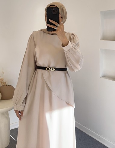 7051 Saten Takım KUM BEJİ